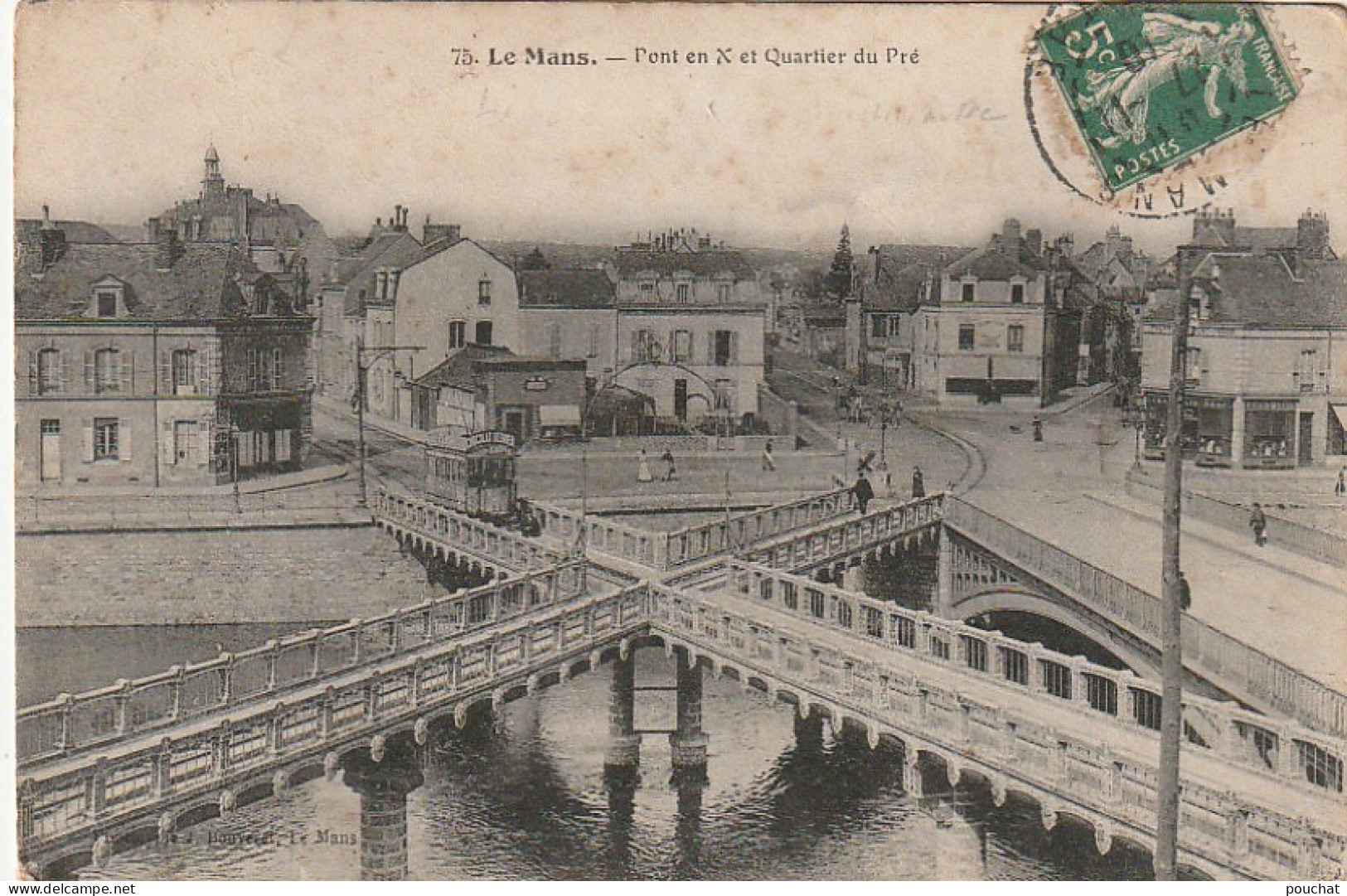 TE 24-(72) LE MANS - PONT EN X ET QUARTIER DU PRE - TRAMWAY - 2 SCANS - Le Mans