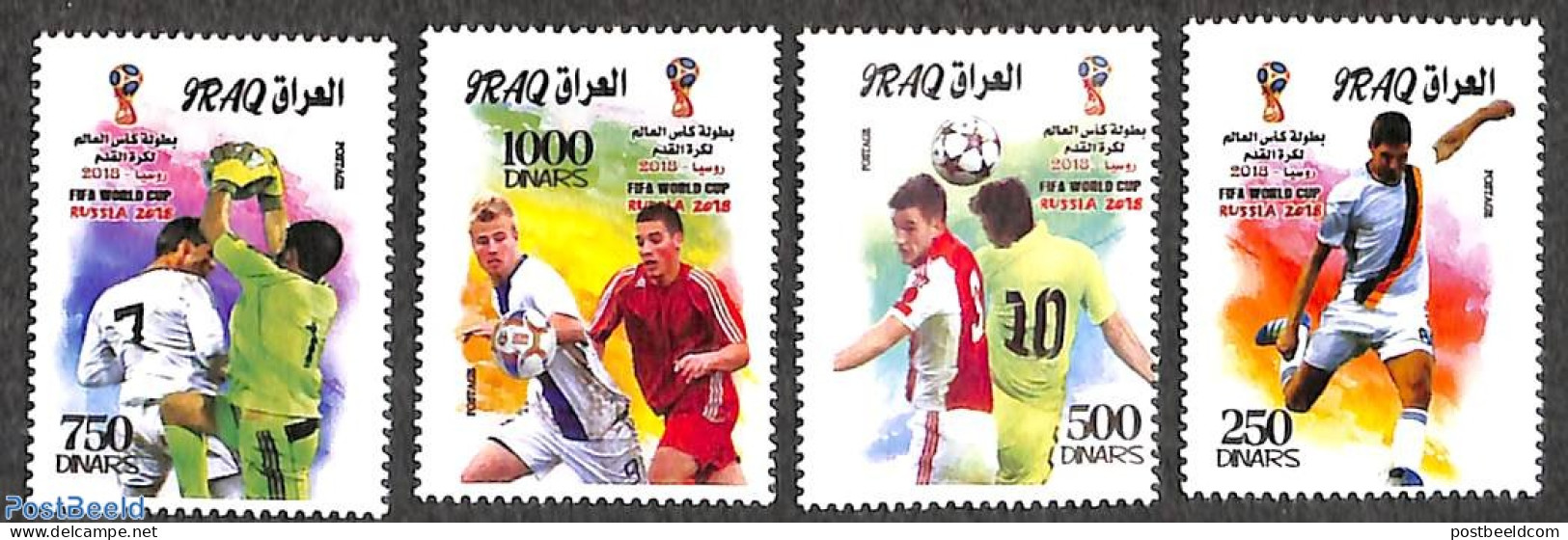 Iraq 2018 Worldcup Football 4v, Mint NH, Sport - Football - Iraq
