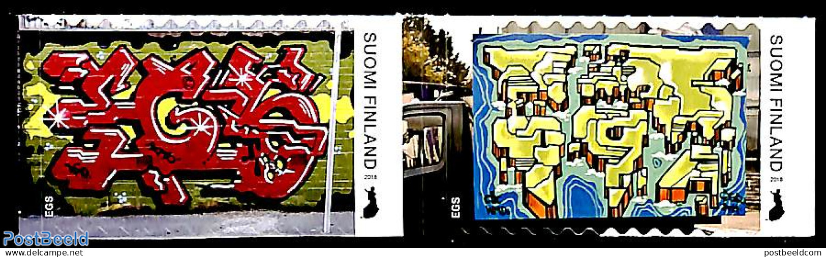 Finland 2018 Graffiti Art 2v S-a, Mint NH, Art - Modern Art (1850-present) - Nuovi