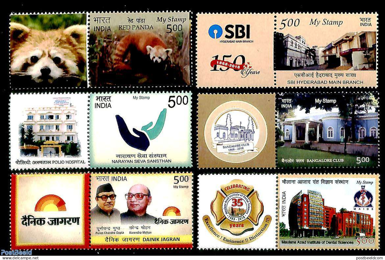 India 2018 Stamps With Personal Tabs 6v, Mint NH, Nature - Animals (others & Mixed) - Nuevos