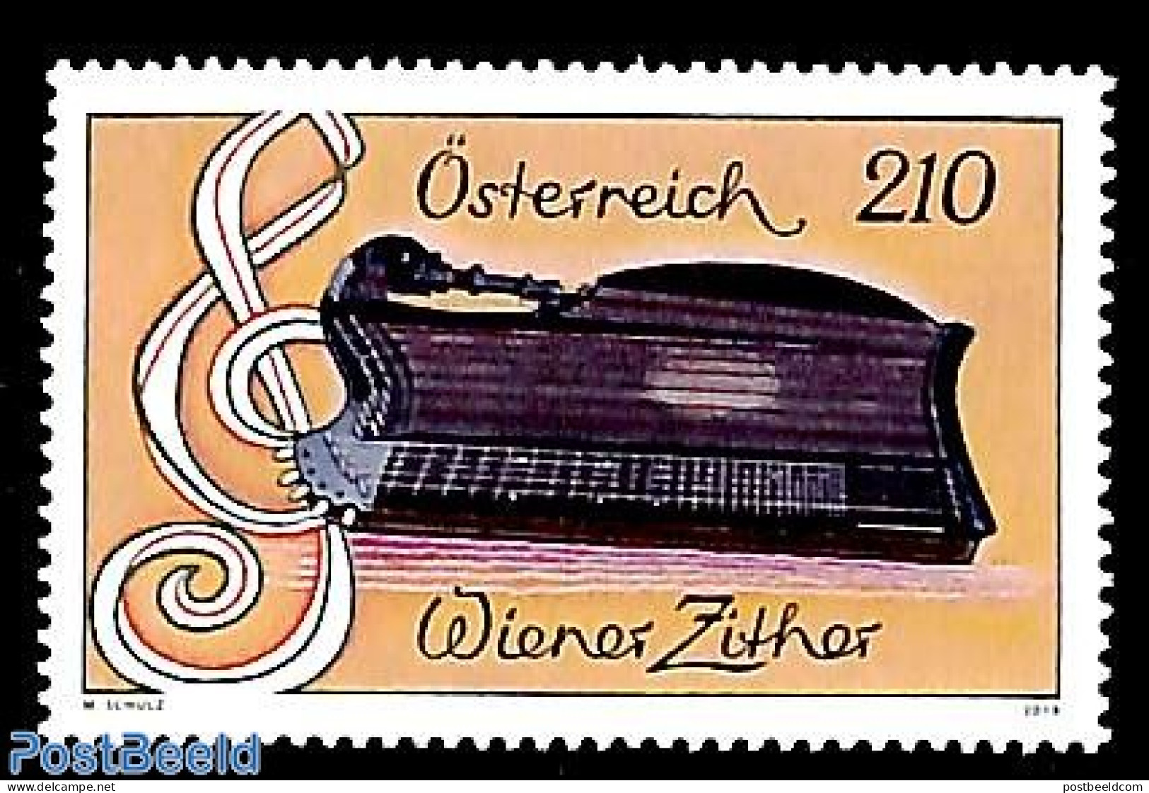 Austria 2019 Vienna Zither 1v, Mint NH, Performance Art - Music - Musical Instruments - Nuovi