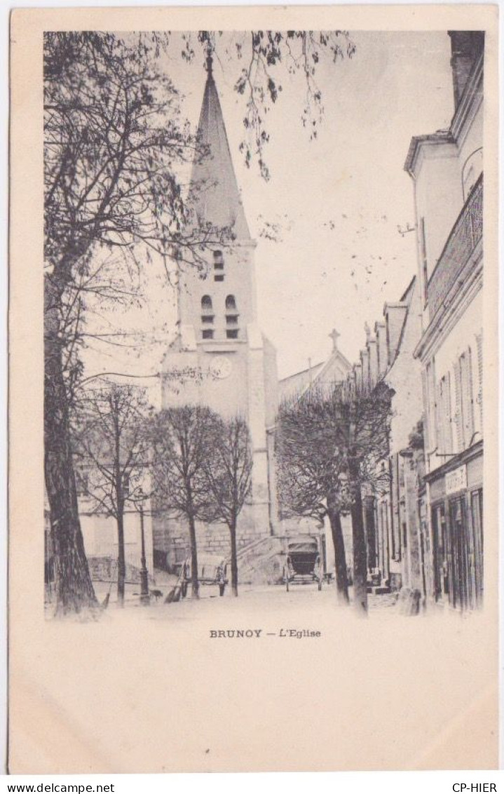 91 - BRUNOY - CPA PRECURSEUR 1900  - L'eglise Et Rue - Brunoy