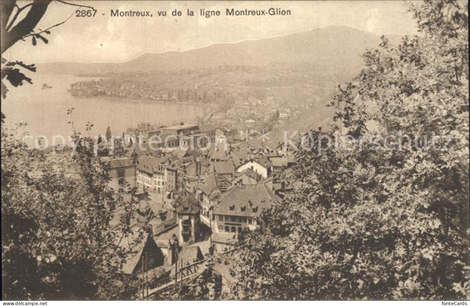 12321131 Montreux VD Vu De La Ligne Montreux Glion Lac Leman Genfersee Montreux - Sonstige & Ohne Zuordnung