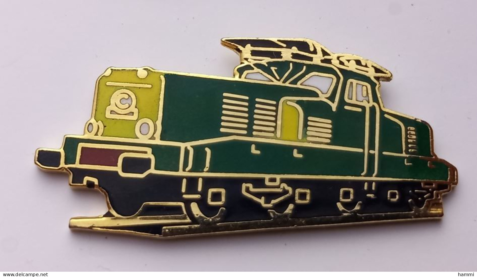 G182 Pin's SNCF TGV Train Micheline Locomotive électrique VERTE NOIRE Jaune Qualité EGF Achat Immédiat - TGV