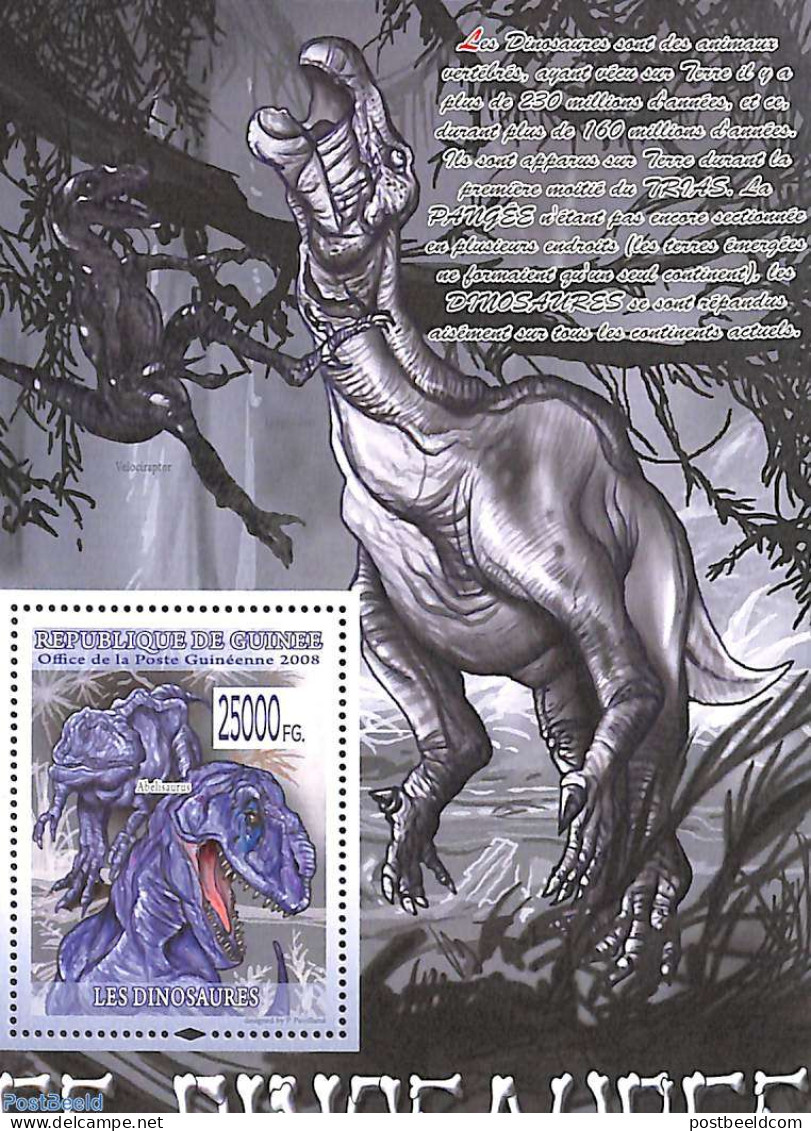 Guinea, Republic 2008 Dinosaurs S/s, Mint NH, Nature - Prehistoric Animals - Préhistoriques