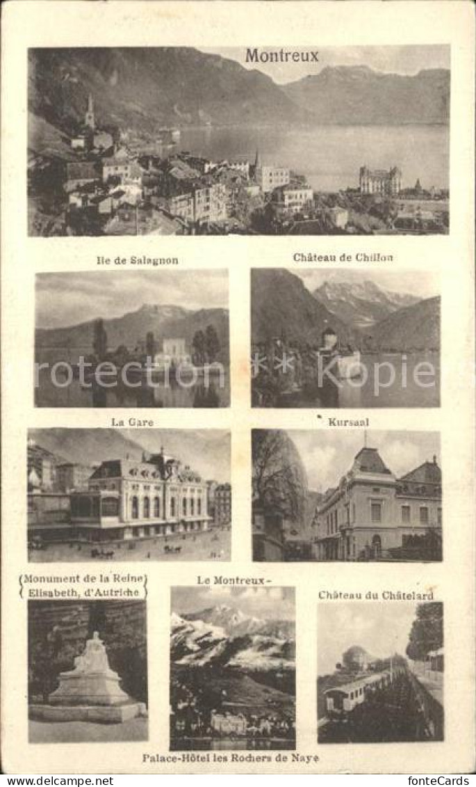 12321124 Montreux VD Lac Leman Alpes Ile Chateau Gare Kursaal Monument Palace Ho - Sonstige & Ohne Zuordnung