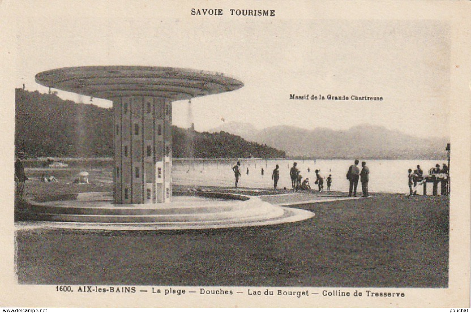 TE 25-(73) AIX LES BAINS - LA PLAGE - DOUCHES - LAC DU BOURGET - COLLINE DE TRESSERVE - 2 SCANS - Aix Les Bains