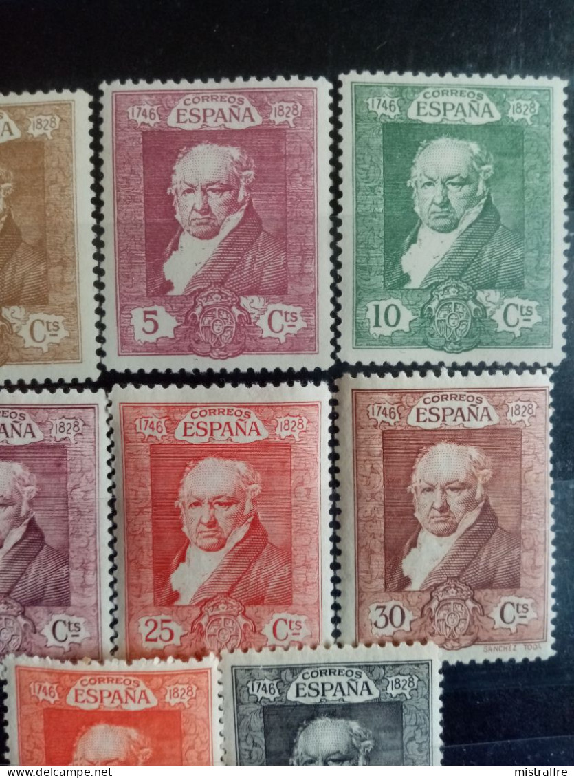 ESPAGNE. 1930. Centenaire Mort De GOYA.  N° 412 à 428 + Lettre Express N°8. NEUFS ++. Côte YT 2020 : 48,25 € - Unused Stamps