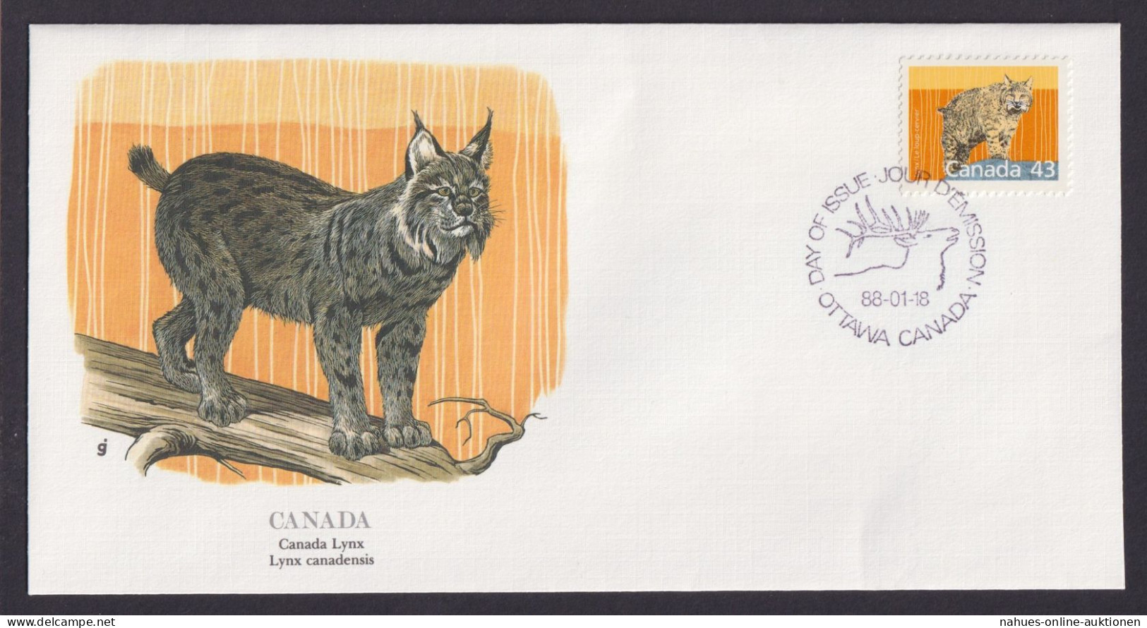 Canada Nordamerika Fauna Kanadischer Luchs Schöner Künstler Brief - Giamaica (1962-...)