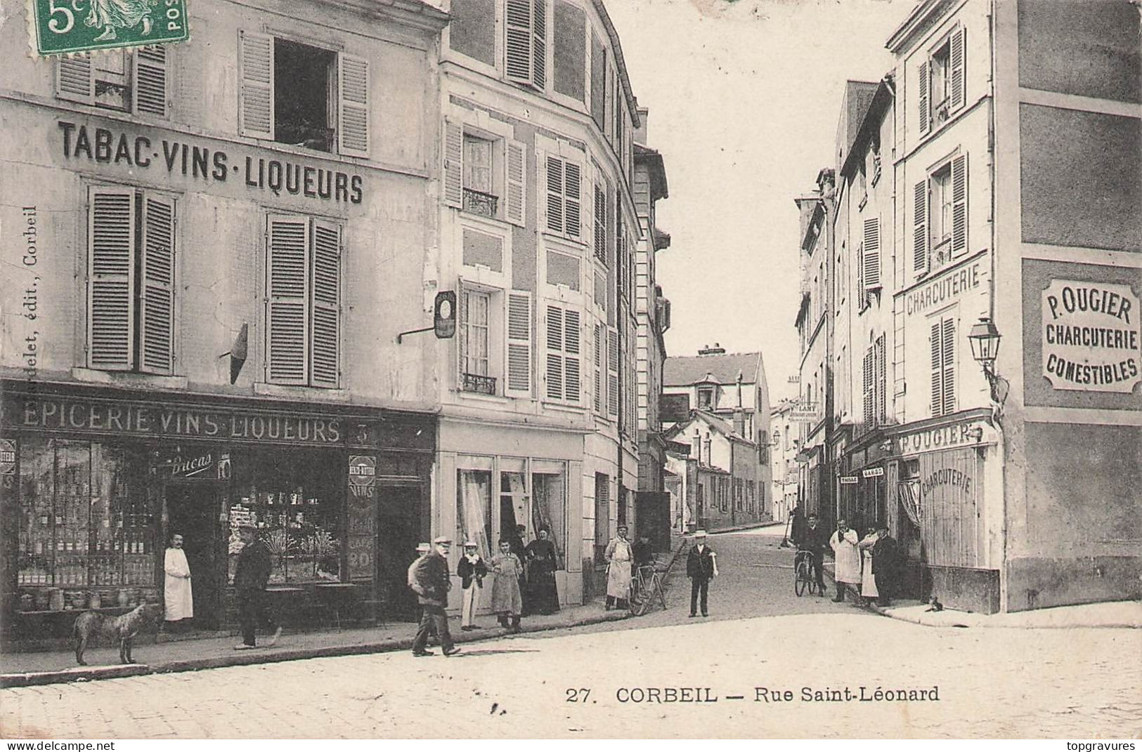 91 CORBEIL - Rue St Léonard - - Corbeil Essonnes