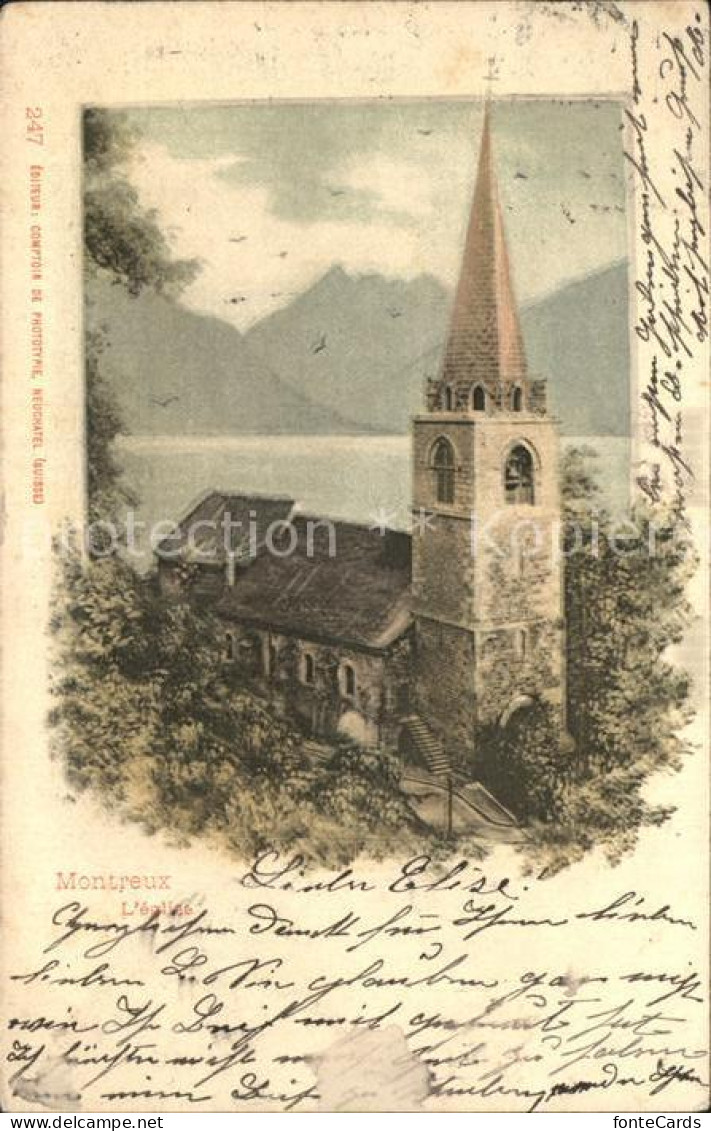 12321094 Montreux VD Eglise Lac Leman Alpes Kirche Genfersee Alpen Montreux - Sonstige & Ohne Zuordnung