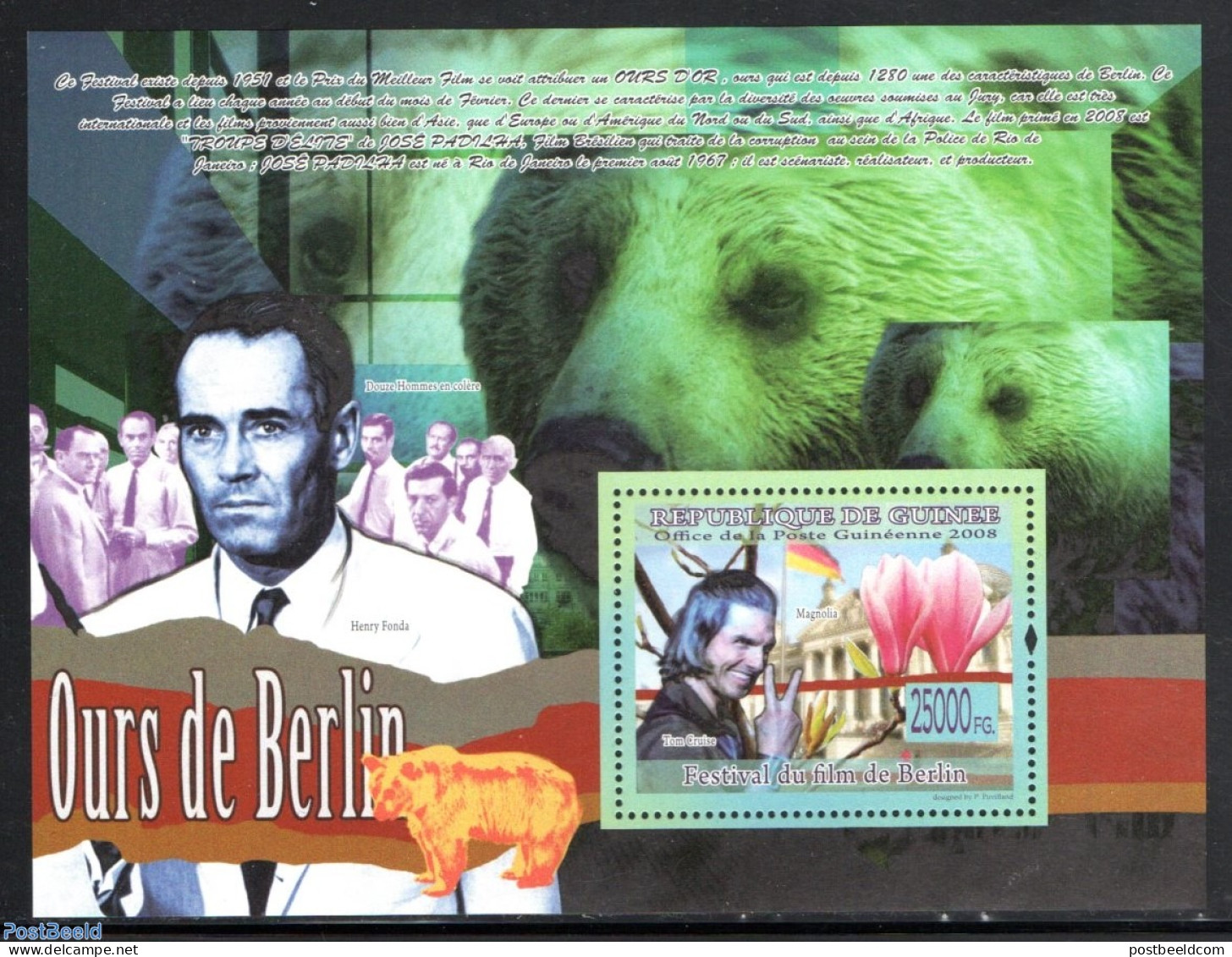 Guinea, Republic 2008 Film Festival Berlin S/s, Mint NH, Nature - Performance Art - Bears - Film - Movie Stars - Film