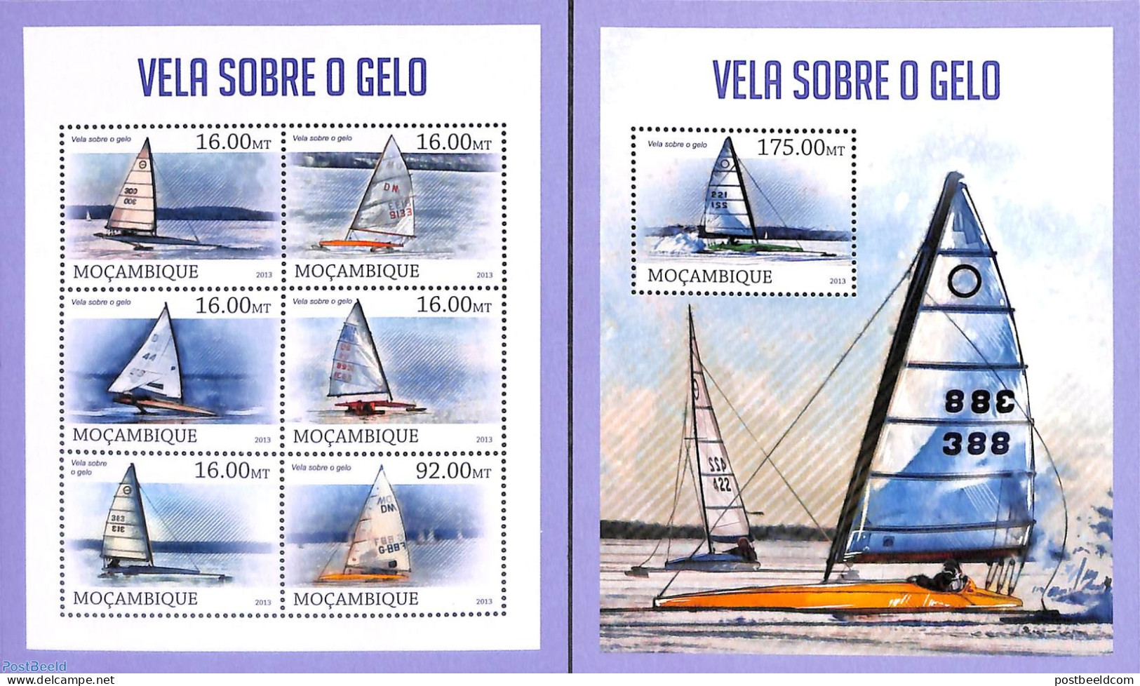 Mozambique 2013 Candle On The Ice 2 S/s, Mint NH, Sport - Transport - Sailing - Ships And Boats - Sailing