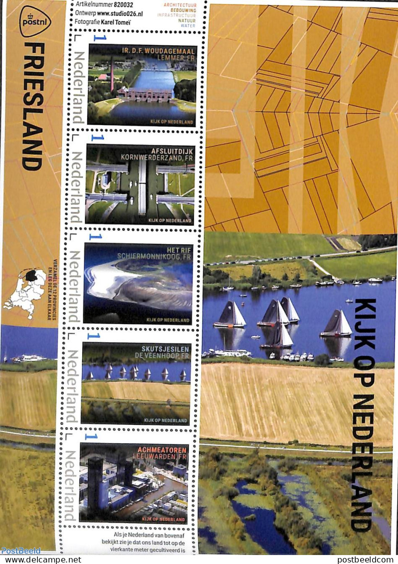Netherlands - Personal Stamps TNT/PNL 2022 Kijk Op Nederland, Friesland 5v M/s, Mint NH, Nature - Transport - Water, D.. - Boten