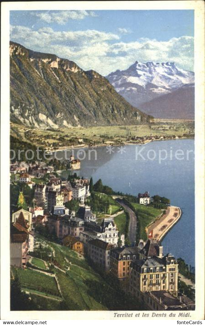 12321060 Territet Panorama Lac Leman Dents Du Midi Genfersee Alpen Territet - Sonstige & Ohne Zuordnung