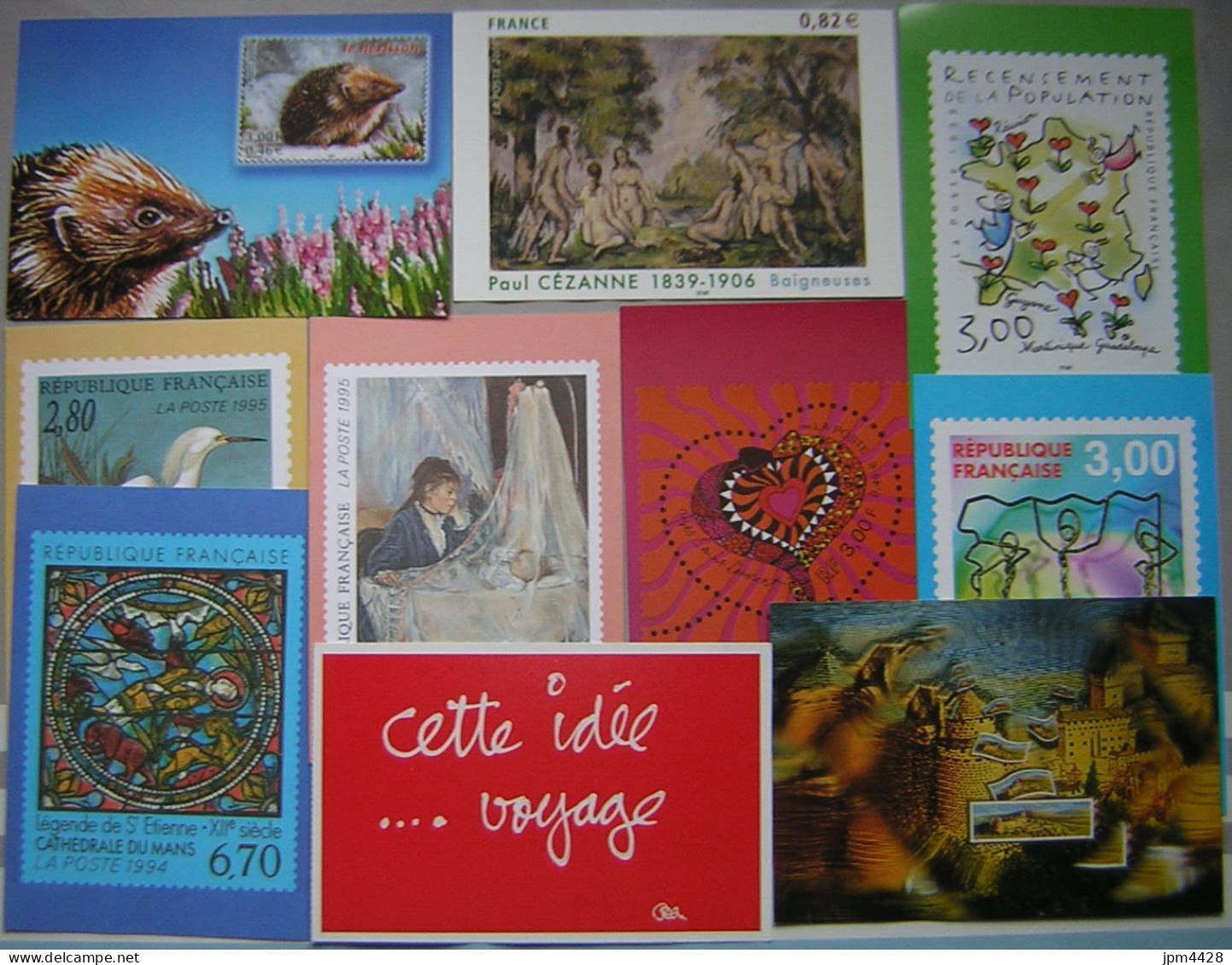 Document La Poste lot de 93 documents dont calendriers semestriels, programme des émissions de timbres - Cartes diverses