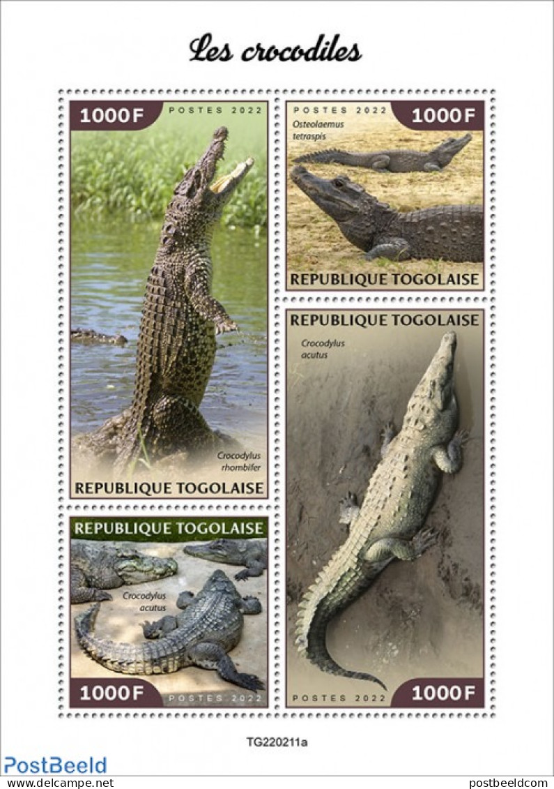 Togo 2022 Crocodiles, Mint NH, Nature - Crocodiles - Togo (1960-...)