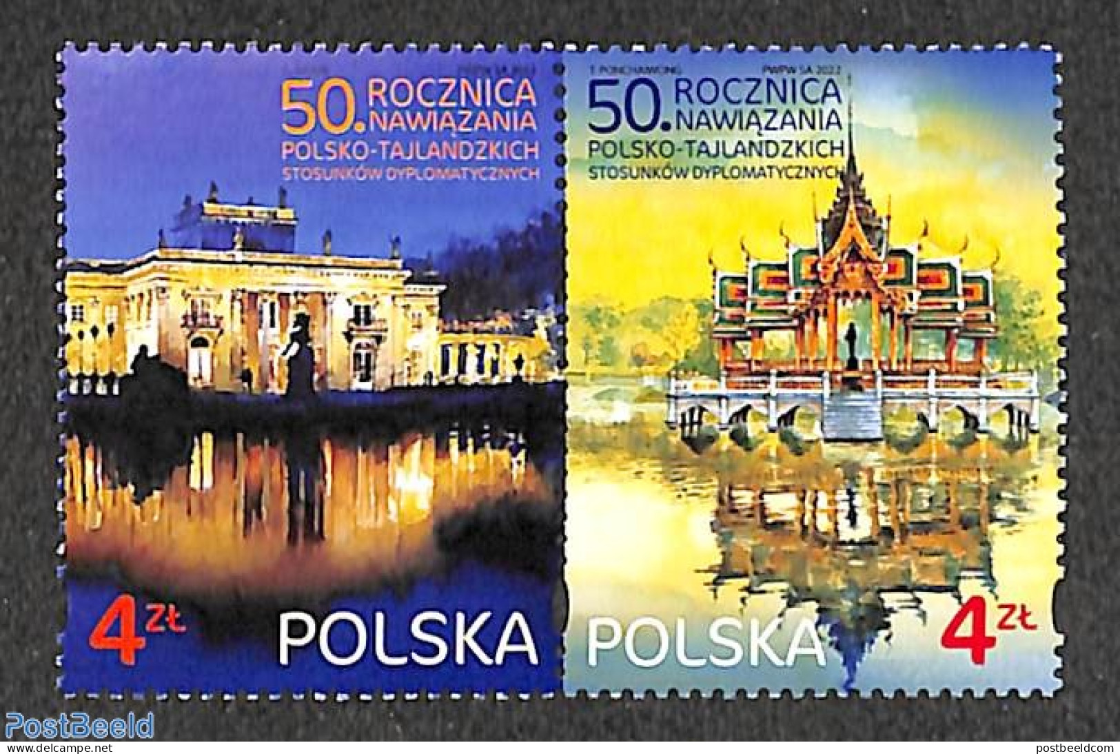 Poland 2022 Diplomatic Relations With Thailand 2v [:], Mint NH - Nuovi