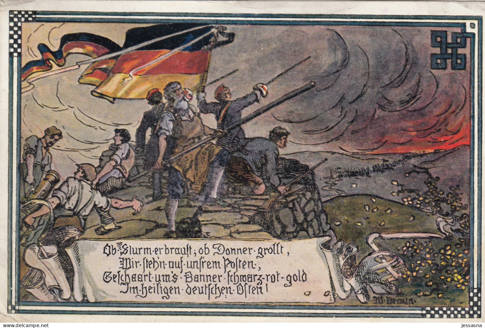 AK - Deutscher Weltbund Schulverein - Patriotika - Ob Sturm Er Braust...1908 - War 1914-18