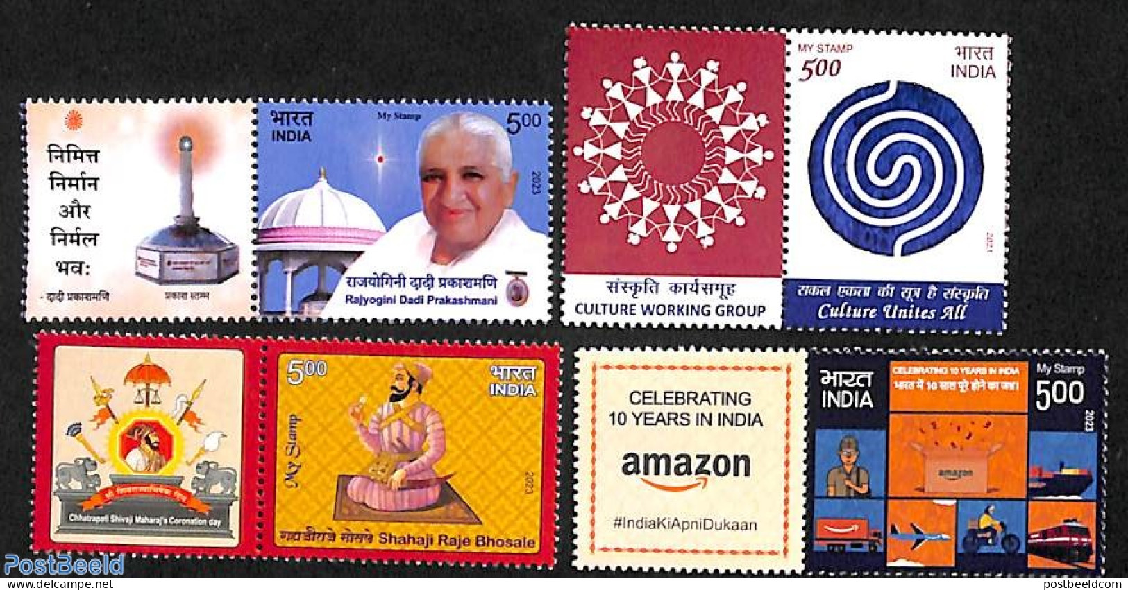 India 2023 My Stamp 4v+tabs, Mint NH, Transport - Aircraft & Aviation - Railways - Ships And Boats - Nuevos