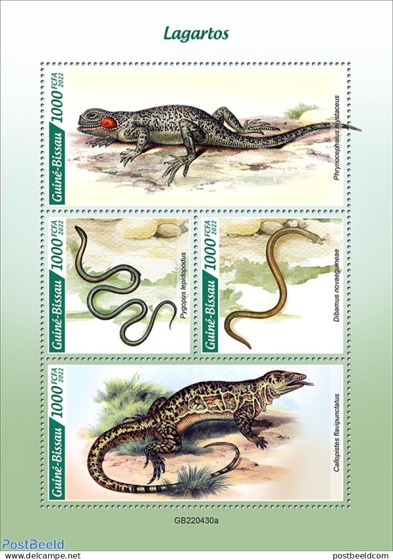 Guinea Bissau 2022 Lizards, Mint NH, Nature - Animals (others & Mixed) - Guinée-Bissau