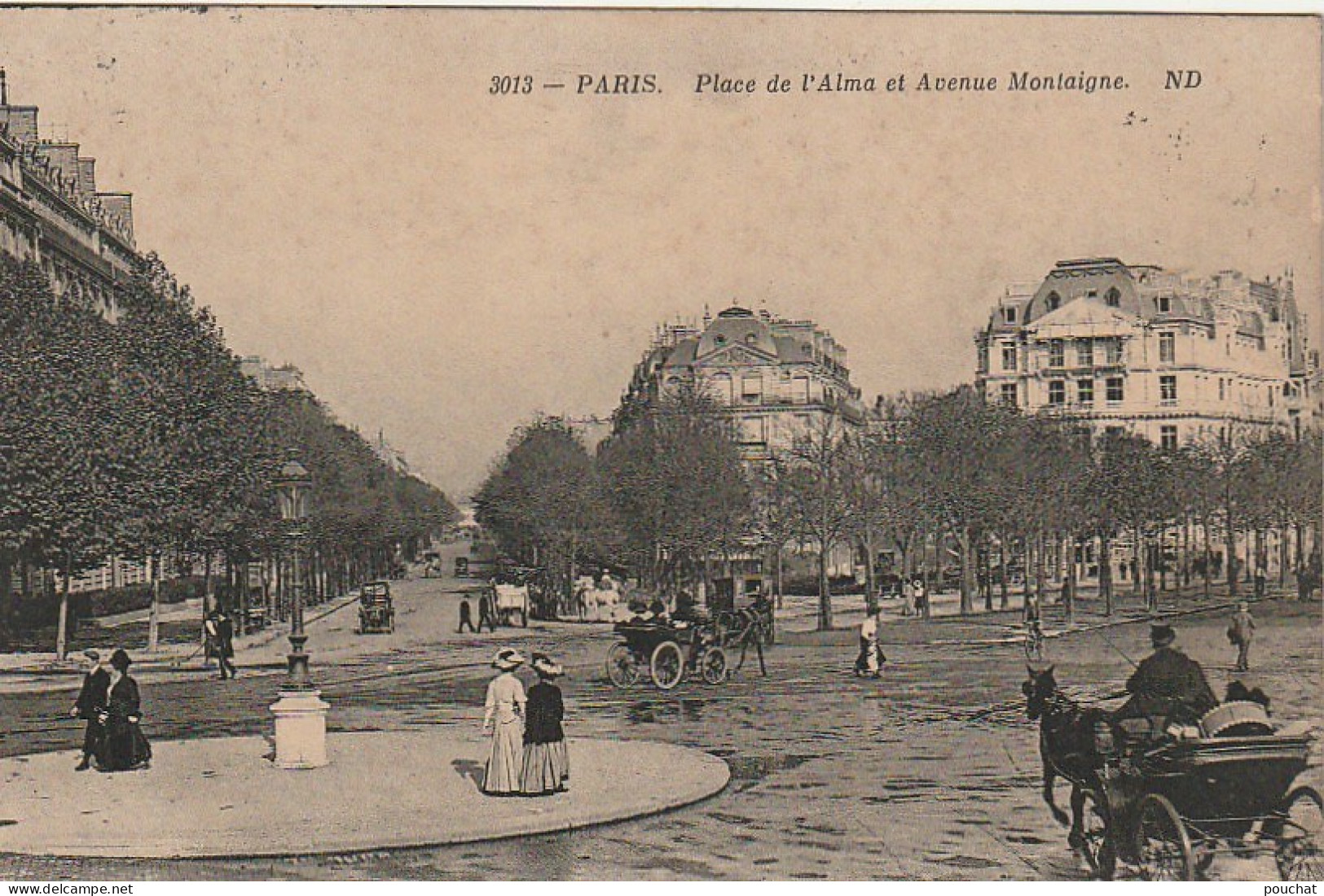 UR 5-(75) PARIS - PLACE DE L' ALMA ET AVENUE MONTAIGNE - CALECHES - ANIMATION - 2 SCANS - District 08