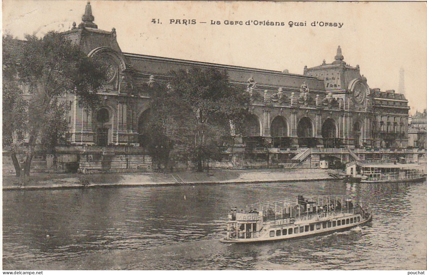 UR 5-(75) PARIS - LA GARE D' ORLEANS ET QUAI D' ORSAY - BATEAU MOUCHE : PUBLICITES MAGGI , BYRRH - 2 SCANS - Pariser Métro, Bahnhöfe