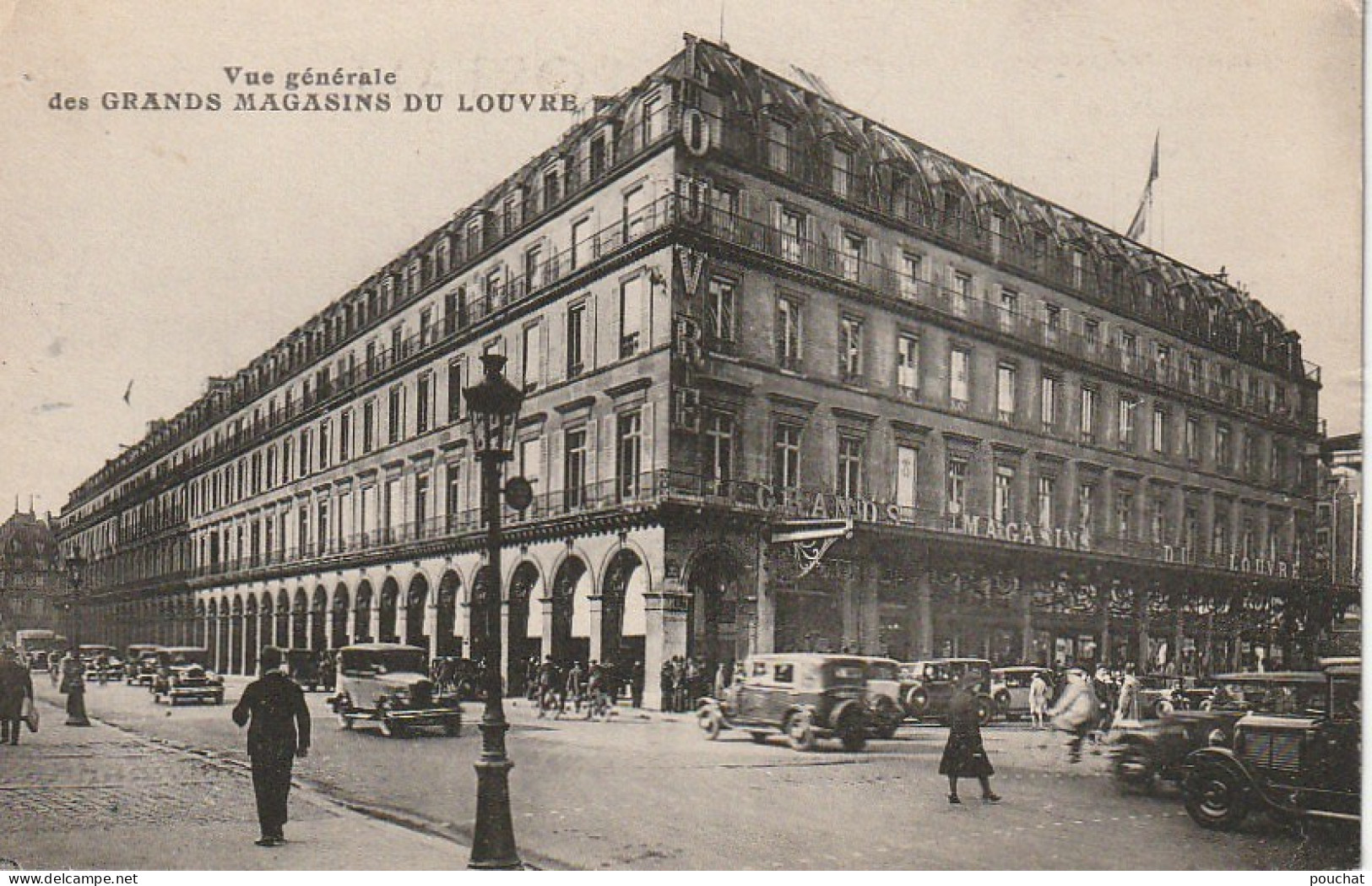 UR 5-(75) PARIS - VUE GENERALE DES GRANDS MAGASINS DU LOUVRE - ANIMATION , AUTOMOBILES - CARTE DE LIVRAISON - TAMPON PUB - Distrito: 04