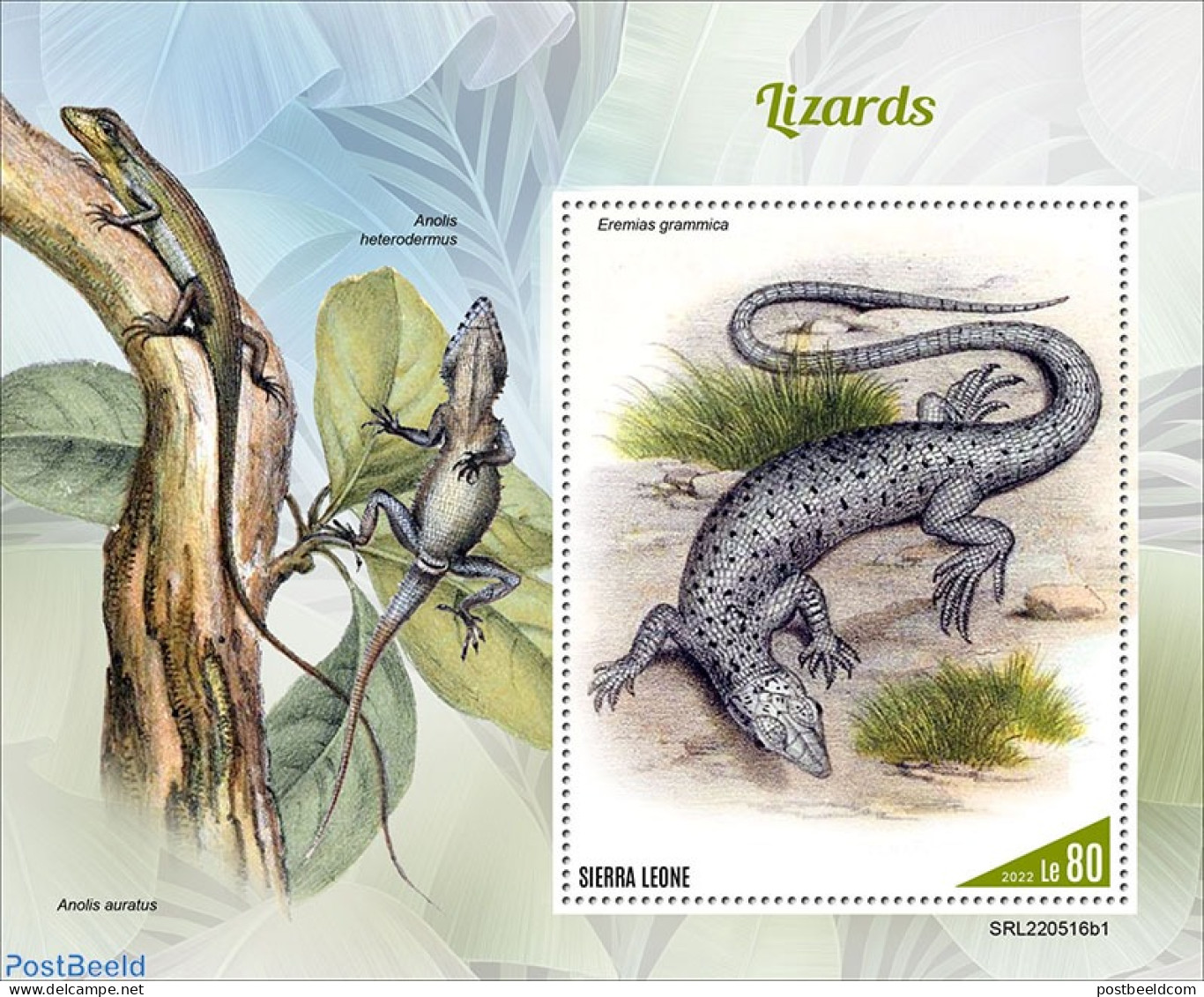 Sierra Leone 2022 Lizards, Mint NH, Nature - Animals (others & Mixed) - Other & Unclassified
