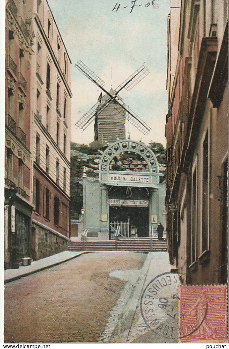 UR 5-(75) LE MOULIN DE LA GALETTE  , PARIS  - CARTE COLORISEE   - 2 SCANS - Paris (18)