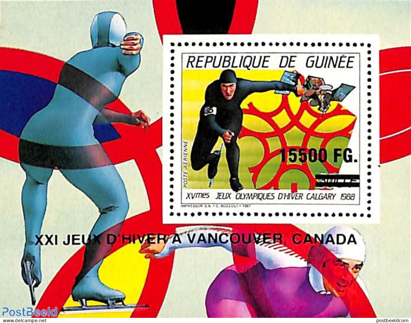 Guinea, Republic 2009 Olympic Winter Games, Overprint S/s, Mint NH, Sport - Transport - Olympic Winter Games - Skating.. - Other & Unclassified
