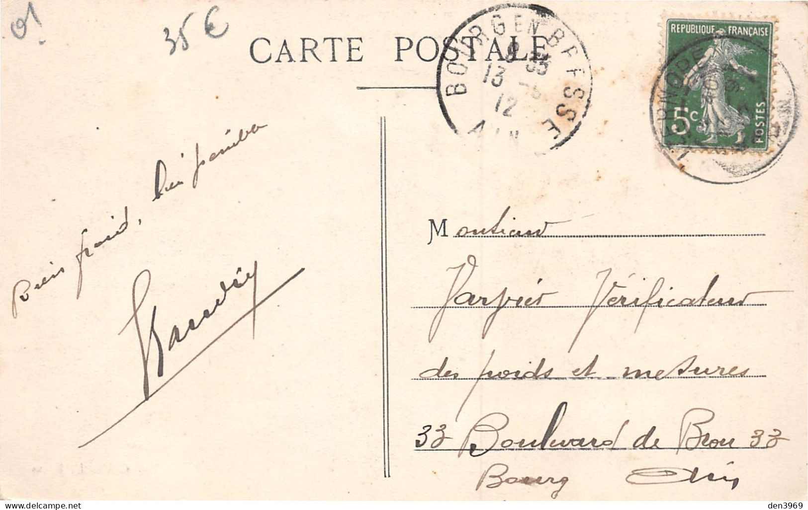 IZERNORE (Ain) - Rue Du Temple - Maison Roux M., Ebénisterie - Voyagé 1912 (2 Scans) - Unclassified