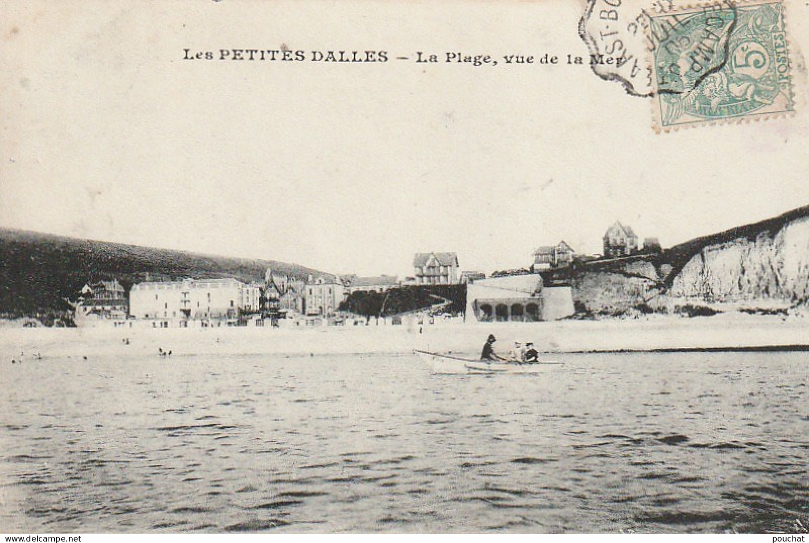 UR 7-(76) LES PETITES DALLES - LA PLAGE VUE DE LA MER - CANOTEUR - 2 SCANS - Other & Unclassified