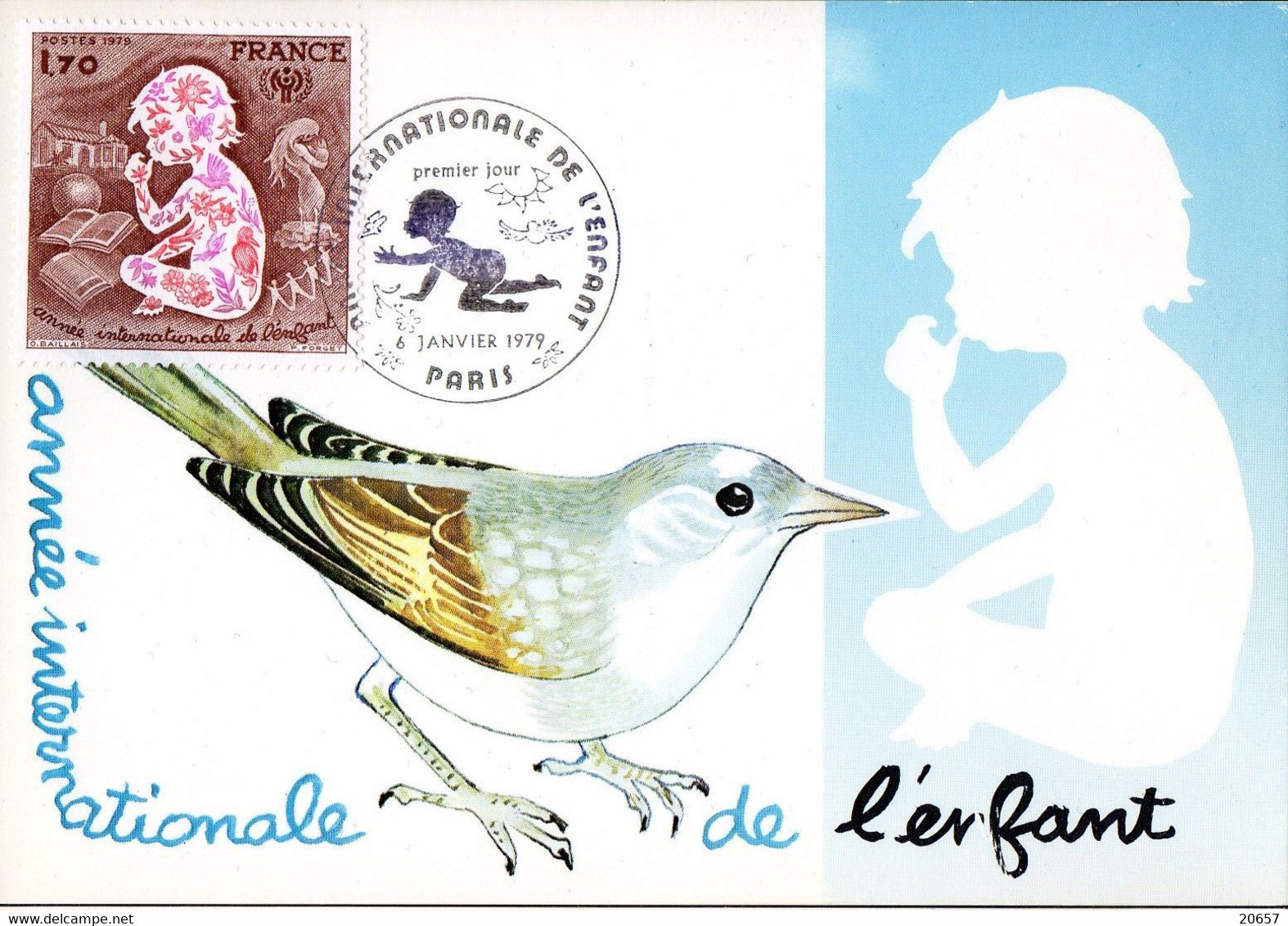 France 2028 Fdc Année De L'Enfant, Oiseau - Andere & Zonder Classificatie