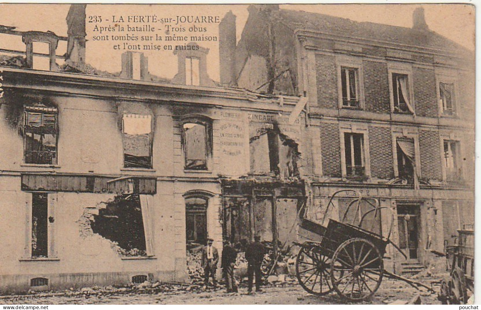 UR 8-(77) LA FERTE SOUS ( SUR )JOUARRE - APRES LA BATAILLE - OBUS TOMBES SUR LA MEME MAISON  - 2 SCANS - La Ferte Sous Jouarre