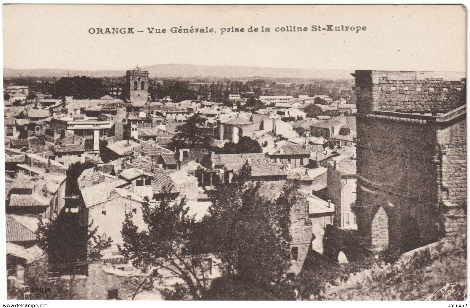 CPA DE ORANGE  (VAUCLUSE)  VUE GÉNÉRALE PRISE DE LA COLLINE SAINT-EUTROPE - Orange