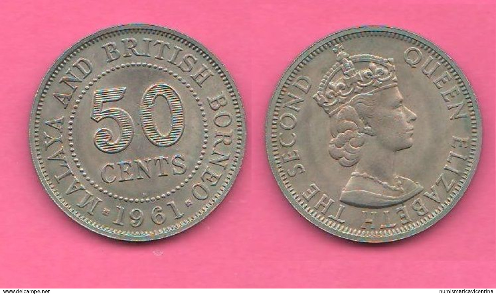 British Borneo 50 Cents 1961 H Borneo Britannico 50 Centesimi Nickel Coin Malesia Malaysia   C 8 - Kolonies