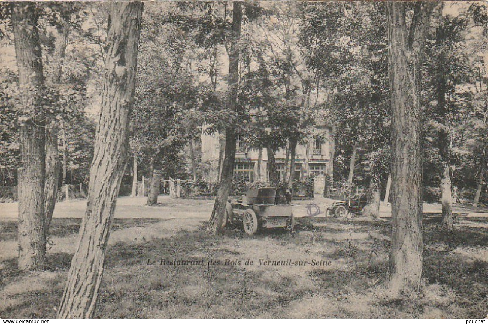 UR 9-(78) LE RESTAURANT DES BOIS DE VERNEUIL SUR SEINE - AUTOMOBILES DANS LE PARC - 2 SCANS - Verneuil Sur Seine