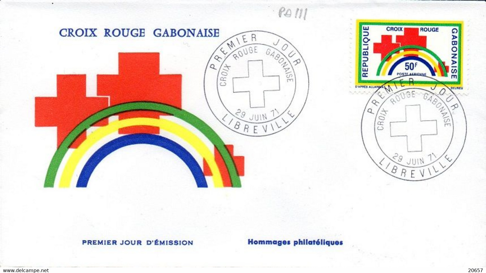 GABON A 111 Fdc Croix-rouge Gabonaise - Croix-Rouge