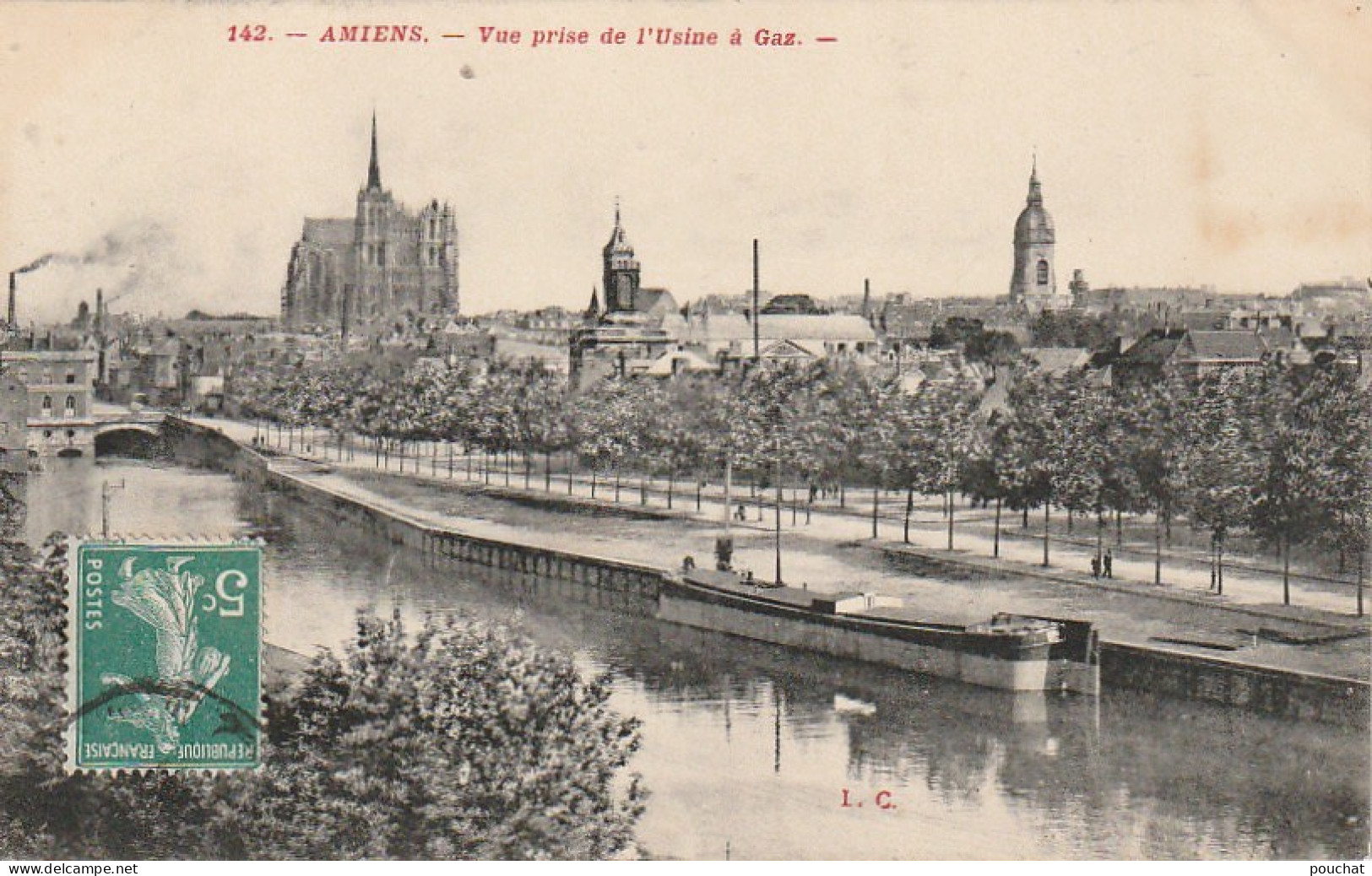 UR 11-(80) AMIENS - VUE PRISE DE L' USINE A GAZ - PENICHE - 2 SCANS - Amiens