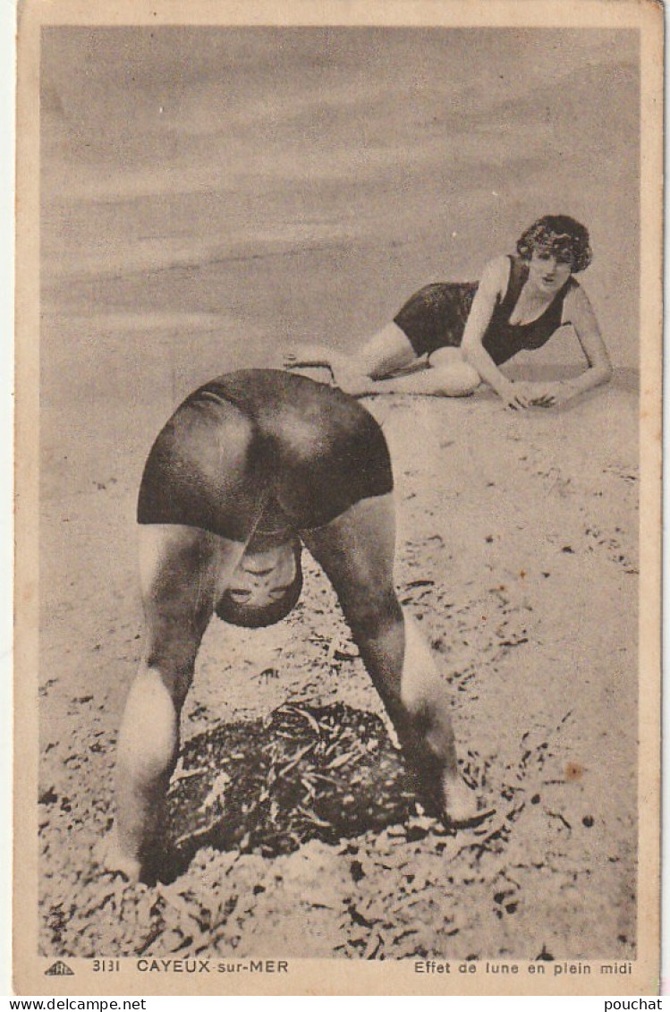 UR 11-(80) CAYEUX SUR MER - " EFFET DE LUNE EN PLEIN MIDI " - FEMMES EN TENUE DE BAIN  - 2 SCANS - Cayeux Sur Mer