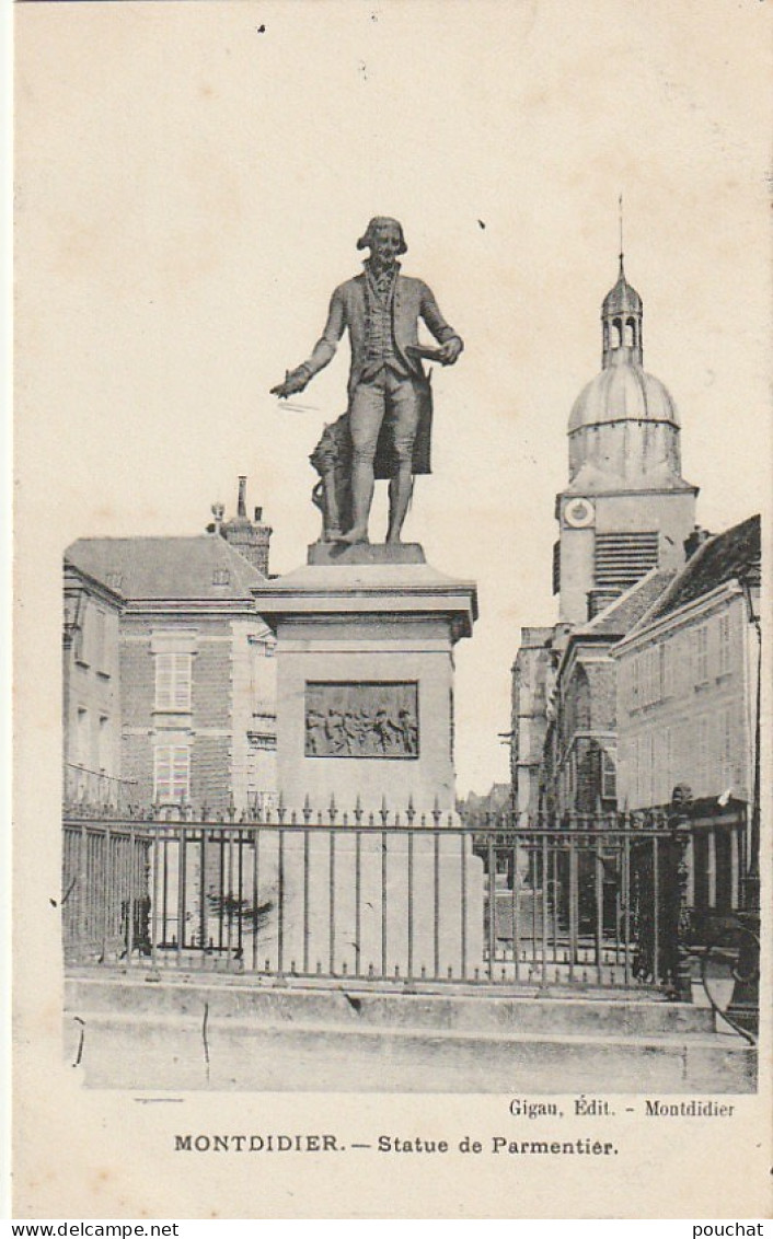 UR 11-(80) MONTDIDIER - STATUE DE PARMENTIER  - 2 SCANS - Montdidier