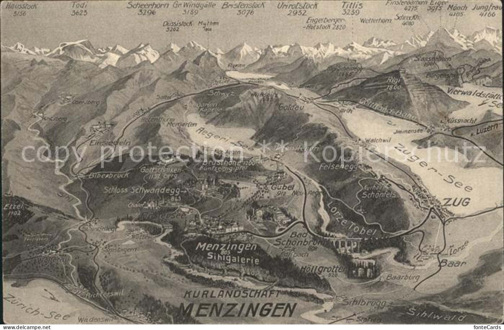 12320728 Menzingen Zug Landkarte  Menzingen - Sonstige & Ohne Zuordnung