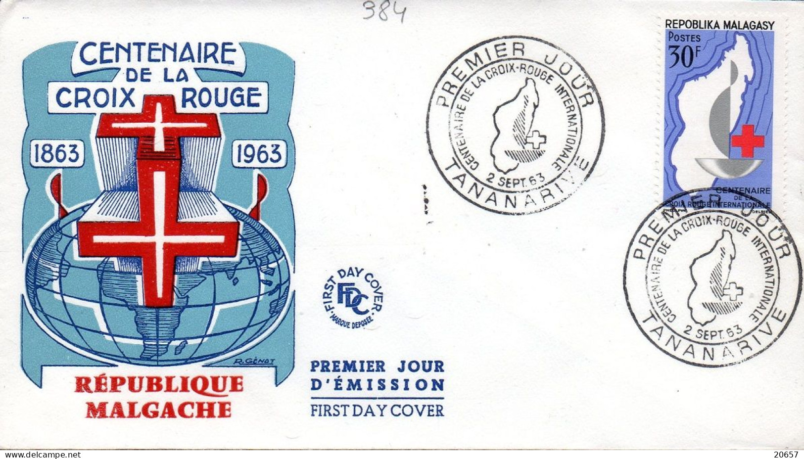 Madagascar 0384 Fdc Croix-Rouge - Rotes Kreuz