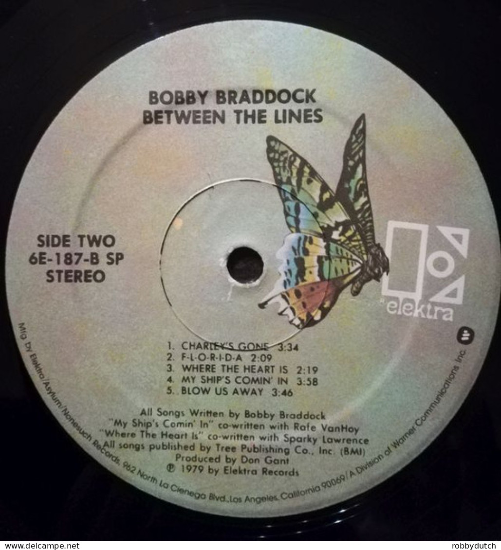 * LP * BOBBY BRADDOCK - BETWEEN THE LINES (USA 1979 EX-) - Country Y Folk