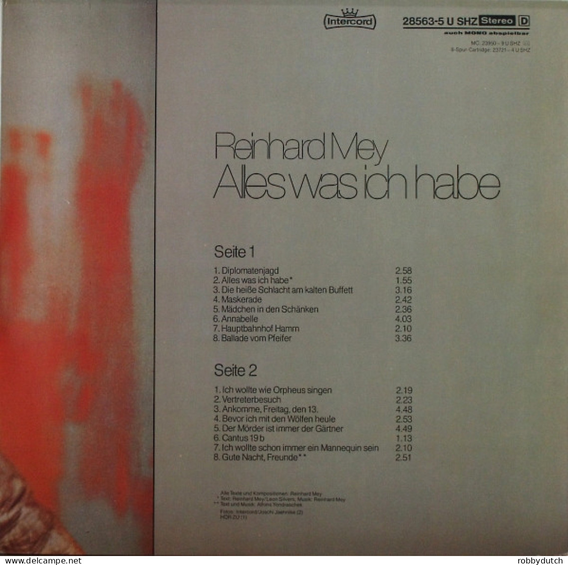 * LP *  REINHARD MEY - ALLES WAS ICH HABE (Germany 1973 EX!!) - Andere - Duitstalig