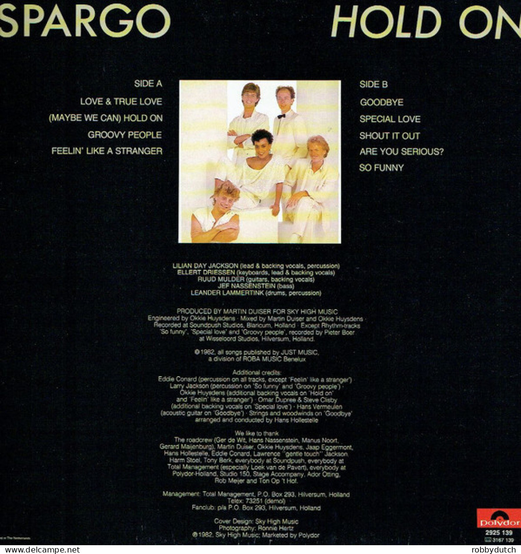 * LP *  SPARGO - HOLD ON (Holland 1982 EX-) - Disco, Pop