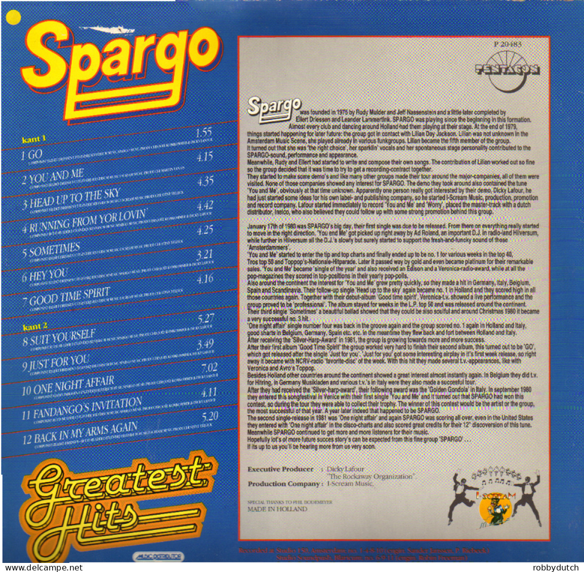 * LP *  SPARGO - GREATEST HITS (Germany 1983 EX-) - Disco & Pop