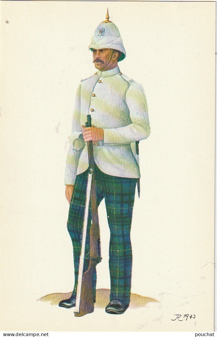 UR 14- PRIVATE : THE  ROYAL SCOTS ( LOTHIAN REGIMENT )  CEREMONIAL ORDER , INDIA 1904/1912  - ILLUSTRATEUR J.R  - Regiments