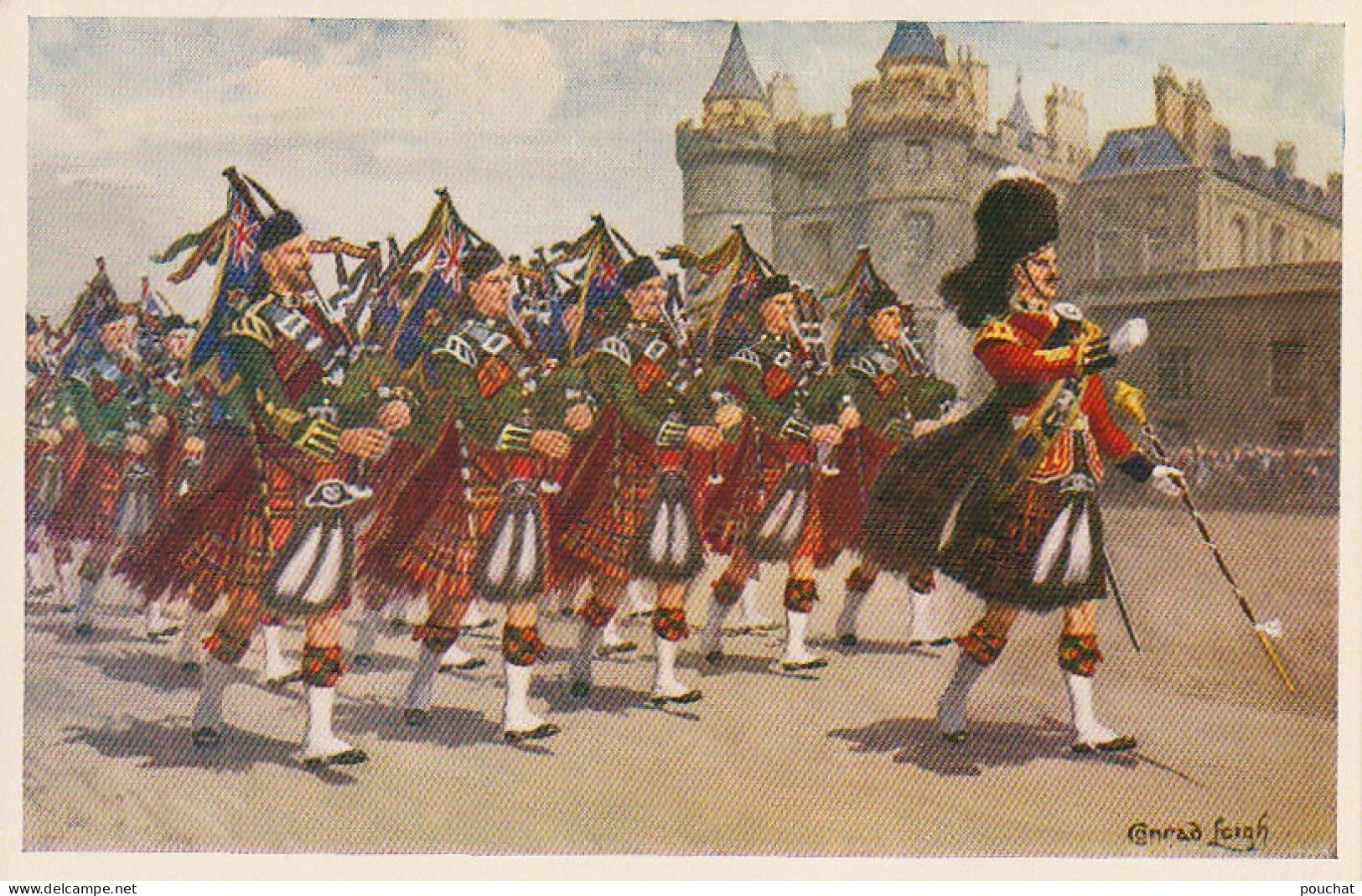 UR 14- PIPES AND DRUMS OF THE QUEEN' S OWN CAMERON HIGHLANDERS - ILLUSTRATEUR CONRAD LEIGH  - Régiments